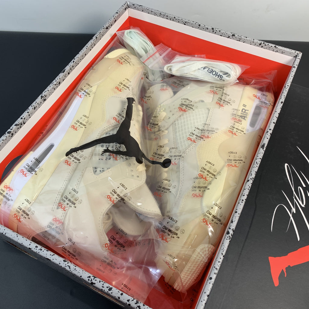 Off-White x Air Jordan 4 Retro "Sail"