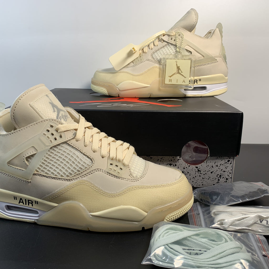 Off-White x Air Jordan 4 Retro "Sail"