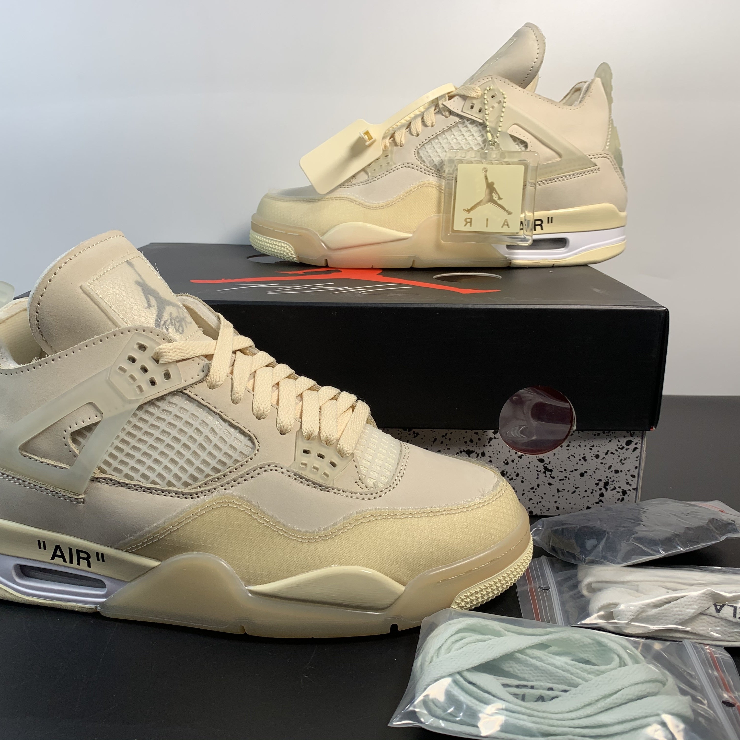 Off-White x Air Jordan 4 Retro "Sail"