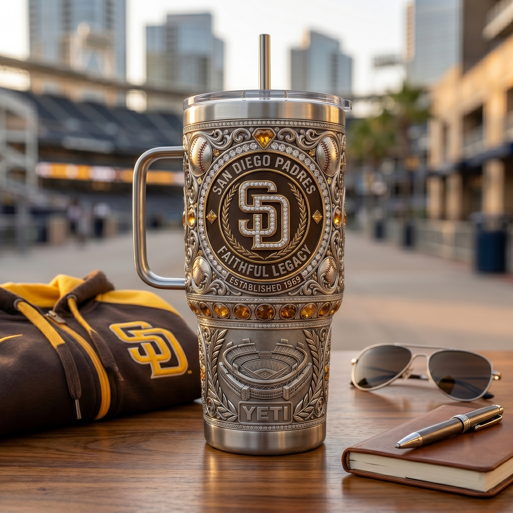 San Diego Padres 40 oz Tumbler with Handle and Lid